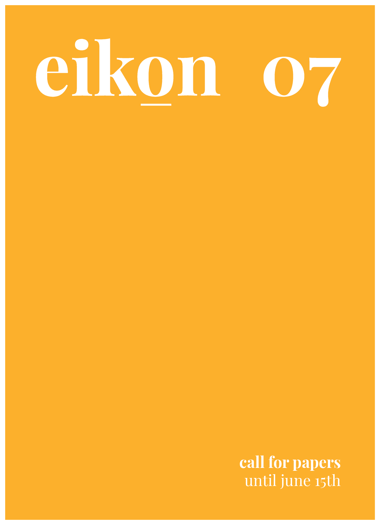 Cartaz - Eikon 07 / call for papers