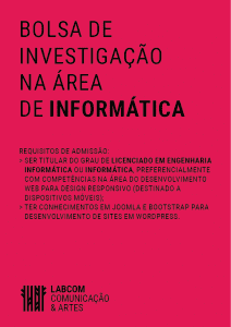 Cartaz - Concurso para Bolsa de Investigação - Informática