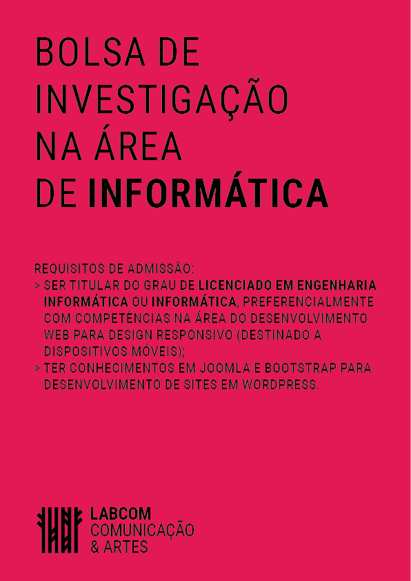 Cartaz - Concurso para Bolsa de Investigação - Informática